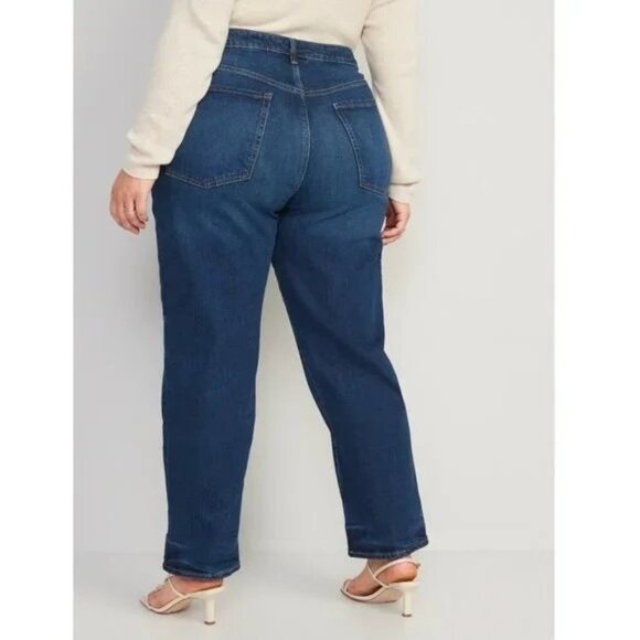 Old Navy High Rise OG Loose Denim Jeans Women 22 Blue Secret Smooth Pockets NEW - Picture 2 of 11